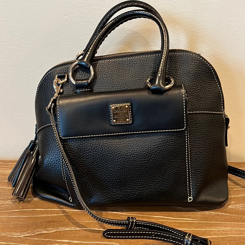 DOONEY & BOURKE PEBBLE LEATHER BLACK SATCHEL